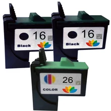3 совместимый картридж черный color #16 #26 компл. для lexmark z612 z617 z640 z645 z601 z602 z603 принтер