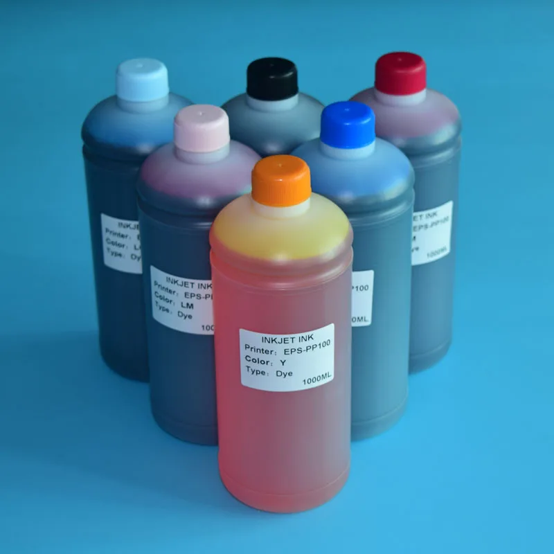 

6 Color 1000ml For Epson PP-100 Color Vivid Printing Dye Ink Refill Kit for Epson PP100 PP50 PP-100N Printer