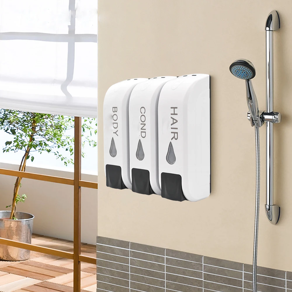 

350ml Liquid Soap Dispenser Wall Bathroom Triple/Double Set Shower Gel Hand Soap Shampoo Dispenser Kitchen Bathroom Accessories