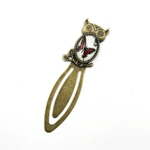 1 шт. Милая Мини Стеклянная Закладка "Кабошон" Винтажная мультяшная металлическая Закладка для книг с изображением совы бабочки держатель для страниц офисные школьные принадлежности