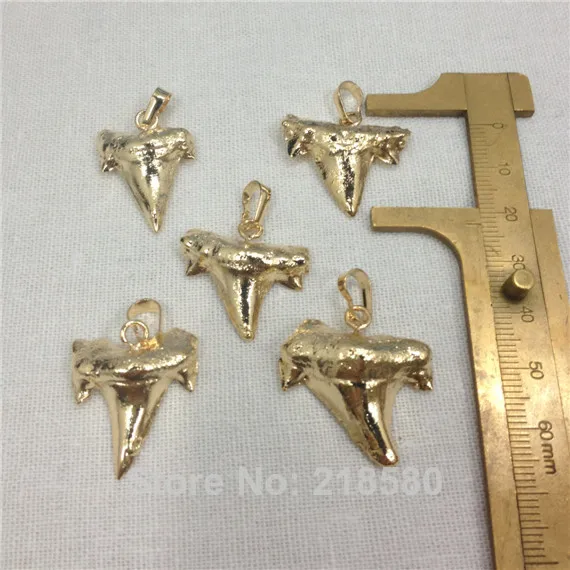 Подвеска в виде зуба акулы из золота 24 К H DP1019|real shark tooth|shark toothshark tooth pendant |