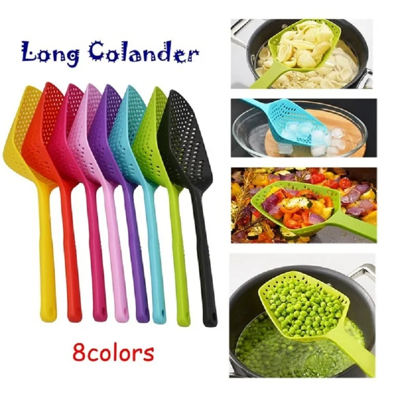 

New 1 Pcs Scoop Colander Large Nylon Spoon Strainers Noodles Forks Cooking Shovels Pasta Filter Spoon Kitchen Vegetable Tools