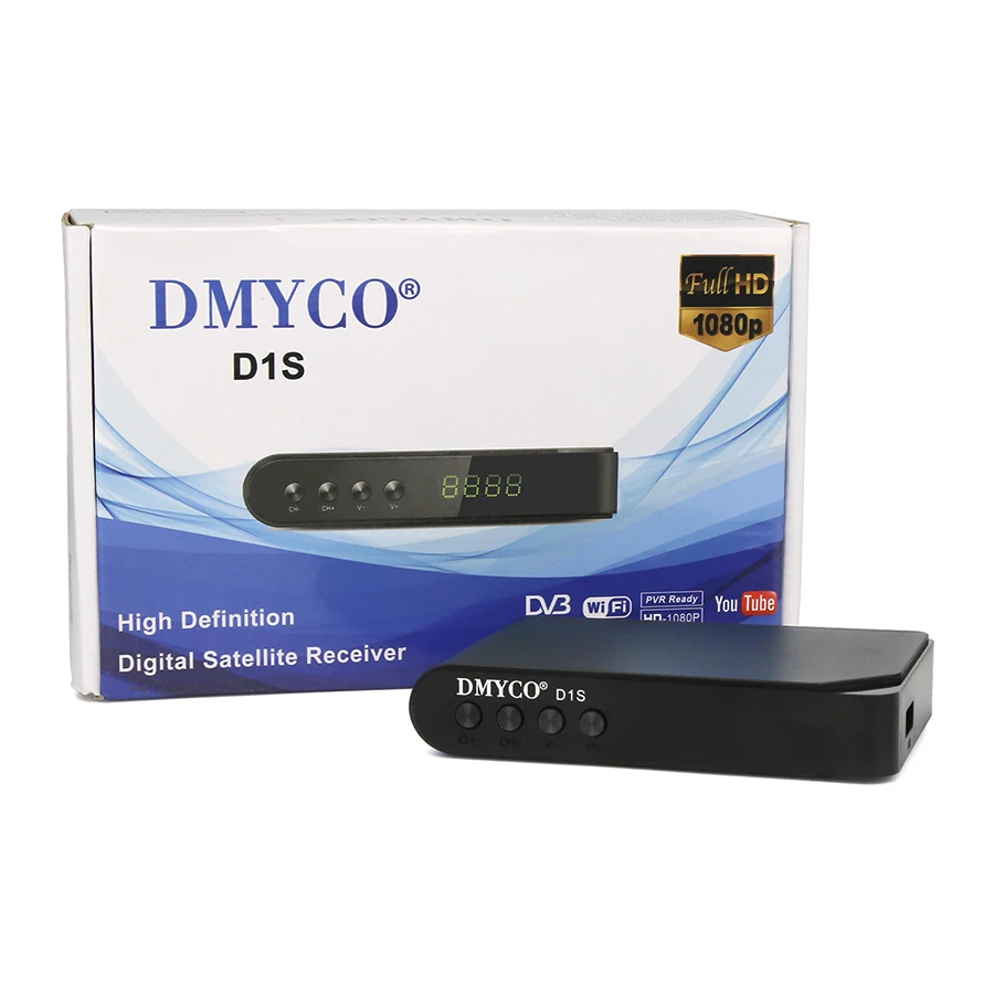 DMYCO Satellite TV Receiver decoder D1S HD DVB-S2 lnb with 7 lines Europe portugal Spain C-line account support powervu Receptor