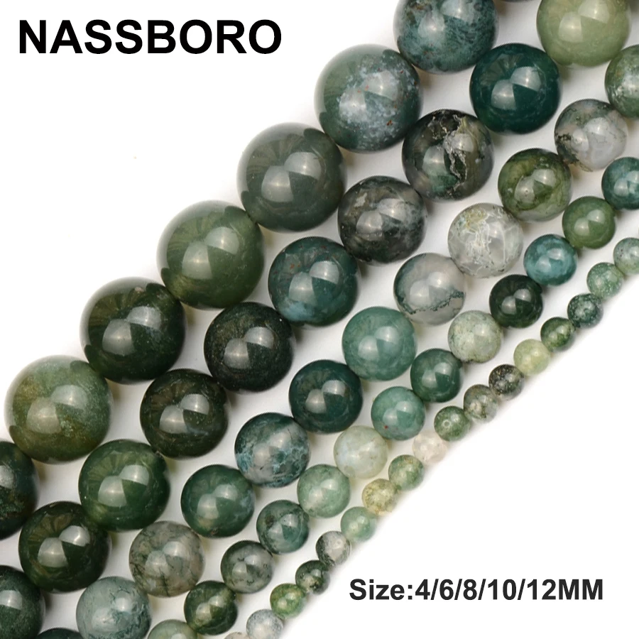 Aliexpress.com : Buy Moss Agates Natural Stone Beads Round Loose Spacer