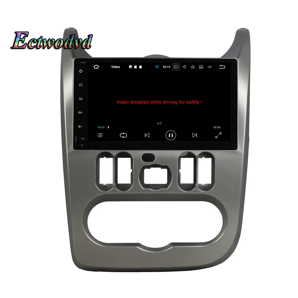 Sale Ectwodvd Octa Core 4G RAM 64G ROM Android 9.0 Car Multimedia DVD Player GPS HeadUnit For Renault Logan/Sandero/Duster 2015 2016 17