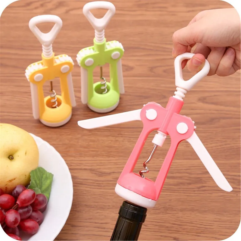 

1 pc Creative Wine Corkscrew Opener Portable Practical Wine Beer Bottle Cap Opener Home Kitchen Bar Tools Bottle Opener