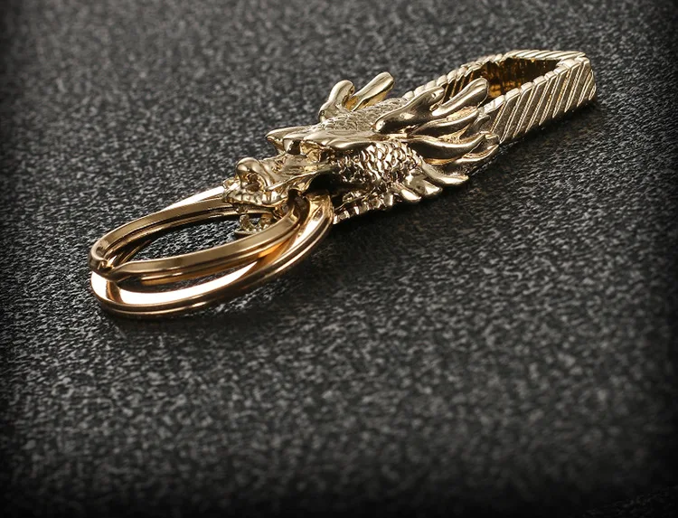 Китайский брелок в виде дракона, держатель ключей в деловом стиле, роскошные подарки, кошелек для ключей, поясной держатель, чехол
