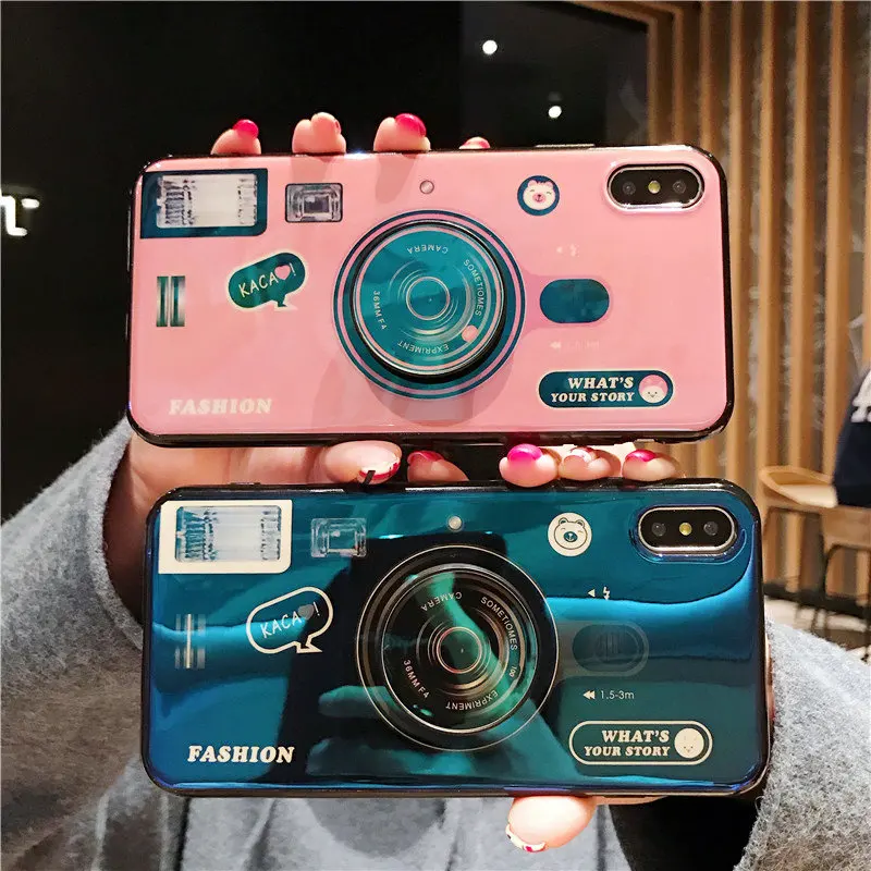 

Lanyard Blue Ray 3D Camera Phone Case For Huawei P9 P10 P20 Plus P30 Pro Cover for Huawei Mate 8 9 10 20 Pro Kickstand IMD Capa
