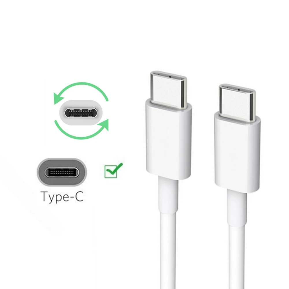 

usb c to usb-c cable 2.4A Fast charging Type c to Type-c Male For Samsung S10 S9 Macbook iPad Data Sync usbc Charger OTG Cable