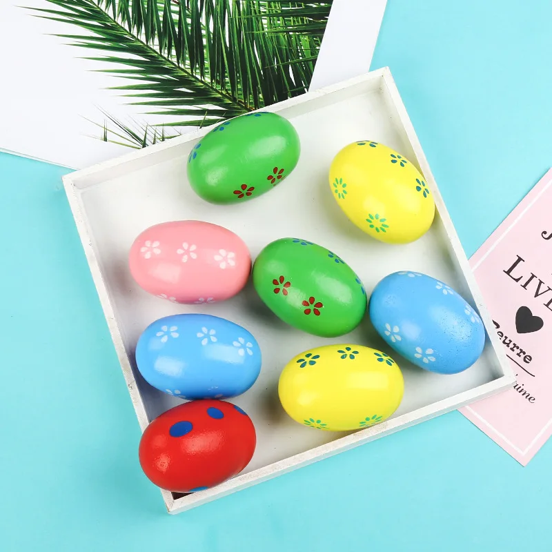 

ZYY022 Colorful Mini Cartoon Wooden Sand Eggs Sand Ball Music Toy Intelligence Children Musical Instruments Children's Music Toy