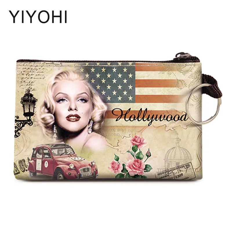

Newest Design Marilyn Monroe PU coin purse Change Purse Card Holder Girls Wallet Purse Women Clutch Zipper Coin Bag Pouch