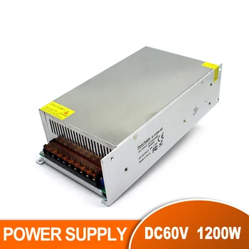 

Single Output Power supply DC 60v 20A 1200w Ac-Dc Power Source Driver 220V 110 AC DC60V SMPS For Stepper CNC Router 3d printer