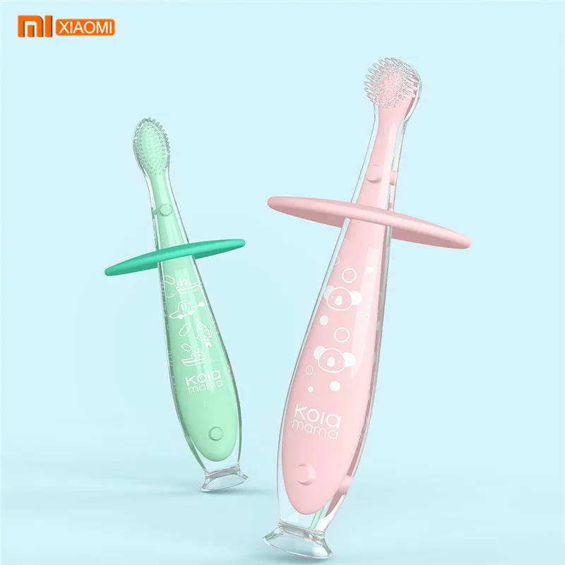 

Xiaomi Mijia 2-in-1 Baby Pacifier-grade Silicone Toothbrush Teether from Xiaomi Youpin Soft Safe Bendable Teether Training