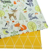 Syunss Diy Лоскутная Ткань для квилтинга детские кроватки подушки платье Шитье Tissus животные Алмазная печать саржевая хлопковая ткань Tecido