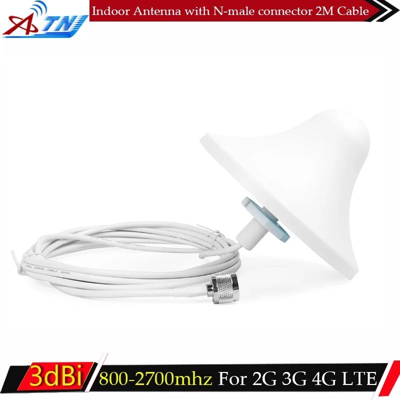 Потолочная антенна 800 2700Mhz 2g/3g Внутренняя N male разъем с 2 м кабелем GSM LTE WCDMA 1800Mhz 2600mhz