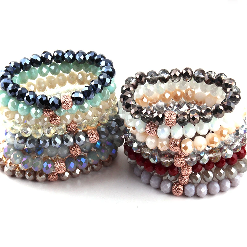Free Shipping Energy Bracelets Made Fashion Beautiful 10mm Mix Color Glass Bracelet 10pc different color/lot