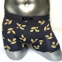 2017 New Soft Breathable Cotton Men Boxer Underwear U Convex Big pouch Golden leaves Printed Panties Boxers Shorts 2017 New Soft Breathable Cotton Men Boxer Underwear U Convex Big pouch Golden leaves Printed Panties Boxers Shorts
