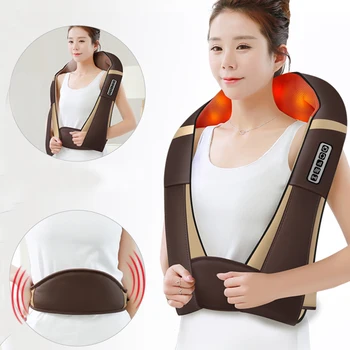 

Shiatsu Cervical Back and Neck Massager Shawl Electric Roller Heat Device Massage Machine