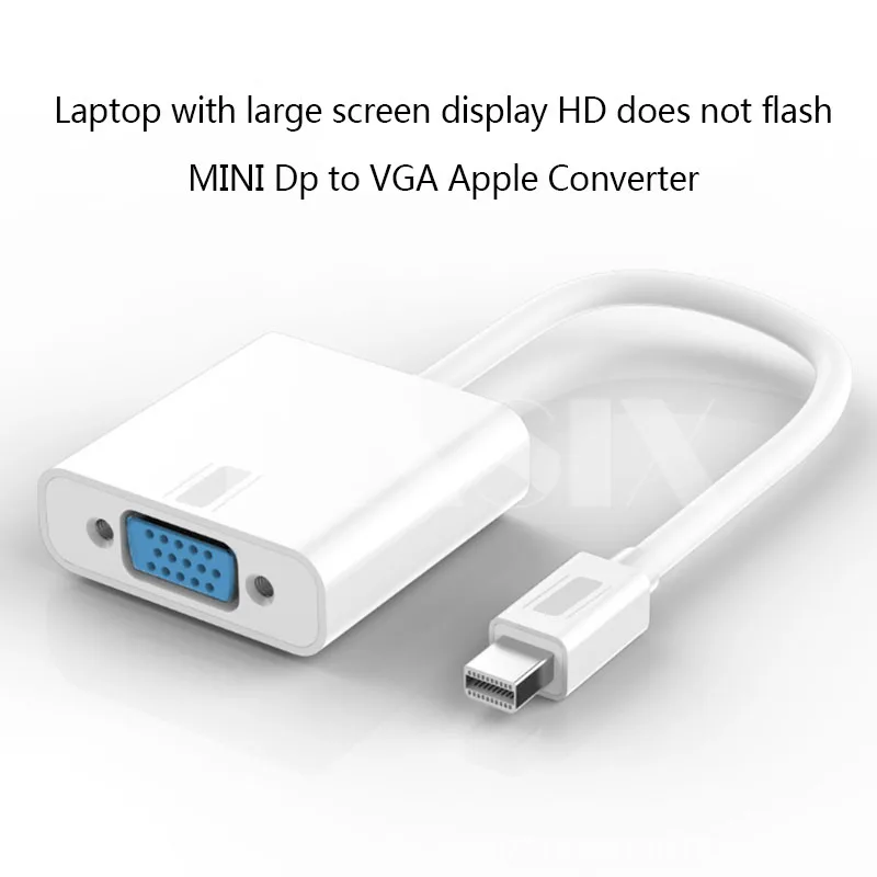 Basix Mini DP в VGA адаптер конвертер 1080P DisplayPort штекер в VGA Женский кабель конвертер для проектора для DTV телевидения HDVD ноутбука - Цвет: White