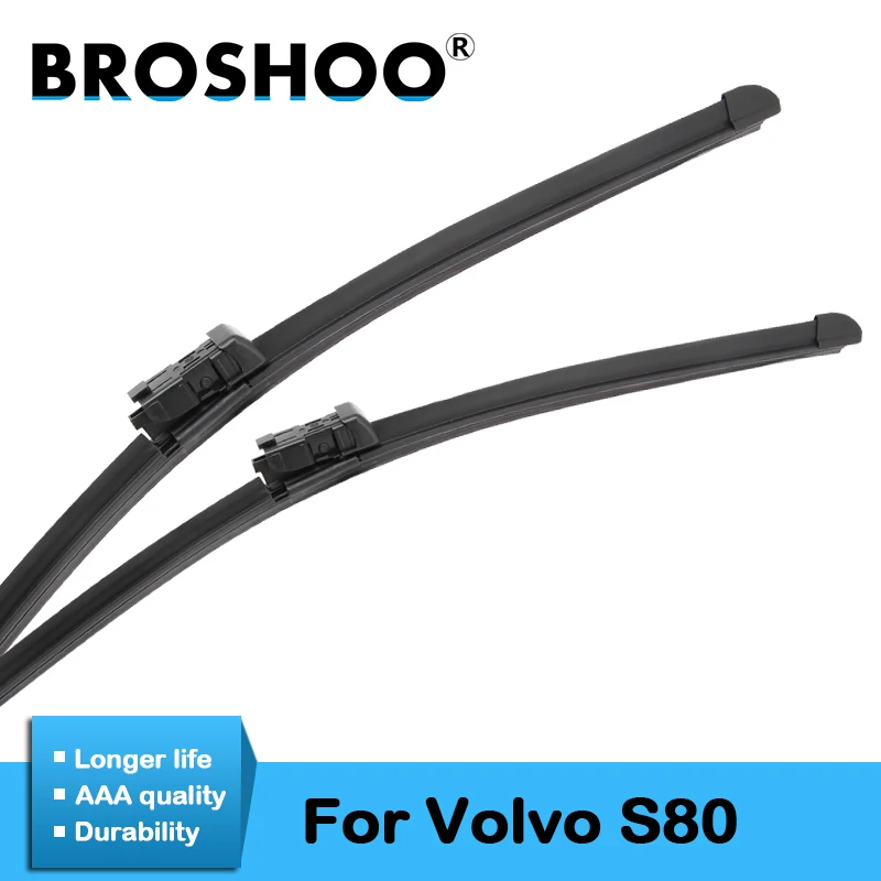 Broshoo Стайлинг автомобиля стеклоочистителей для Volvo S80/S80L модельный год с 1998 до Подходит стандартный крюк/кнопочный переключатель/боковой зажим руки