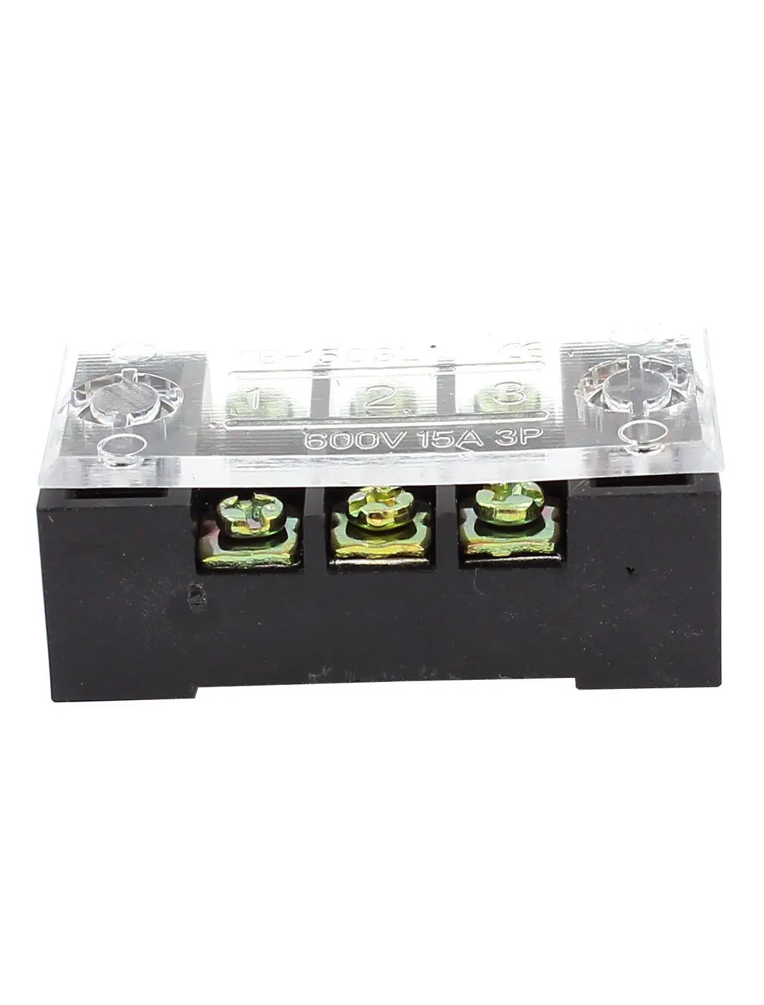

10Pcs Dual Row 3 Position Screw Terminal Block Strip 600V 15A w Cover TB-1503