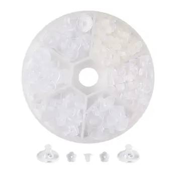 

340pcs/set Clear Plastic Earring Nuts Earrings Backs Jewelry DIY Parts Ear Plugging Earring Holders Stoppers Soft Nut 3 Style