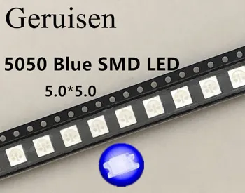 

500PCS led diode 5050 blue smd/smt plcc-6 3-chips ultra bright light-emitting high quality diodes 460-470NM 5.0*5.0MM BLUE 5050