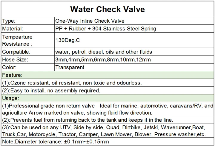 3,4, 5,6, 8,10, 12 мм пластиковые односторонние Невозвратные пагода встроенные жидкости обратный клапан для топливного газа жидкости озоностойкие воды стоп