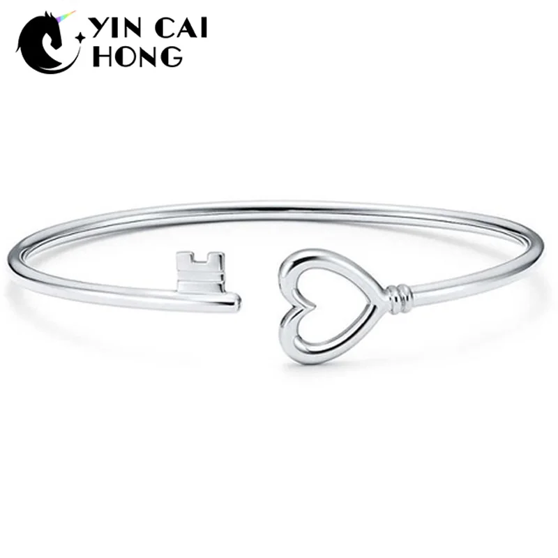 

YCH 925 Sterling Silver Charm Original Love Key Bracelet Women's Vitality Distinguished Simple Jewelry Gift
