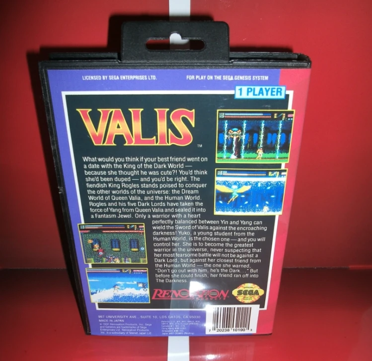 MD games card-Valis US Обложка с коробкой и руководство для Sega megadrive Genesis игровая консоль 16 бит MD карта