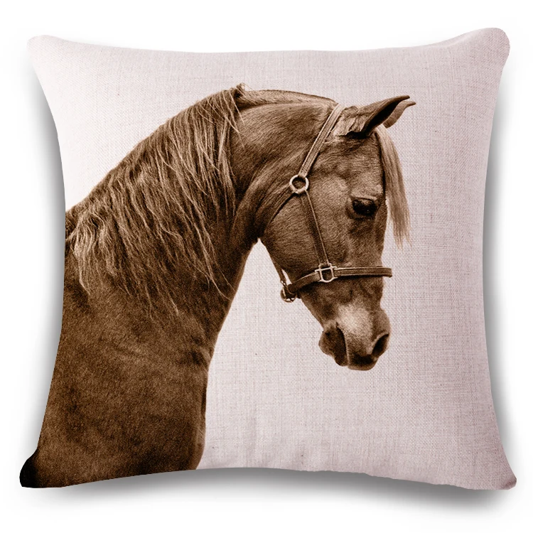 Индивидуальная Беговая подушка с лошадью, льняная наволочка с принтом, детское сиденье для дома, декоративная подушка, чехол для дома - Цвет: 12