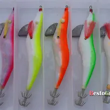 5 штук рыболовная деревянная креветка крючок-кальмар наживка Приманка Крюк 21 г(13 см