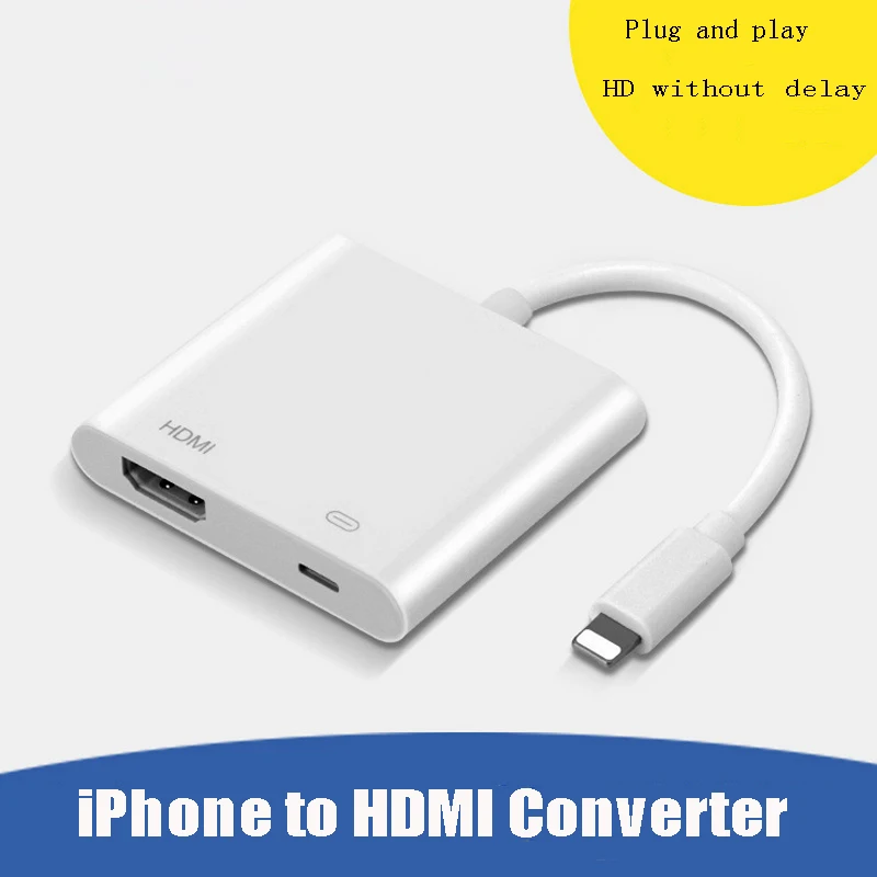 Для iPhone5 5S 6s 6splus 7 7plus 8 8s 8plus iphx iPad в HDMI HD кабель для подключения мобильного телефона