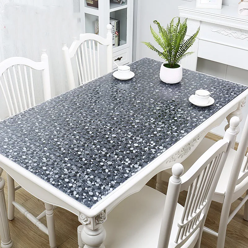  2019 new pvc tablecloth transparent frosted table covers 1.0mm thick soft glass crystal board place