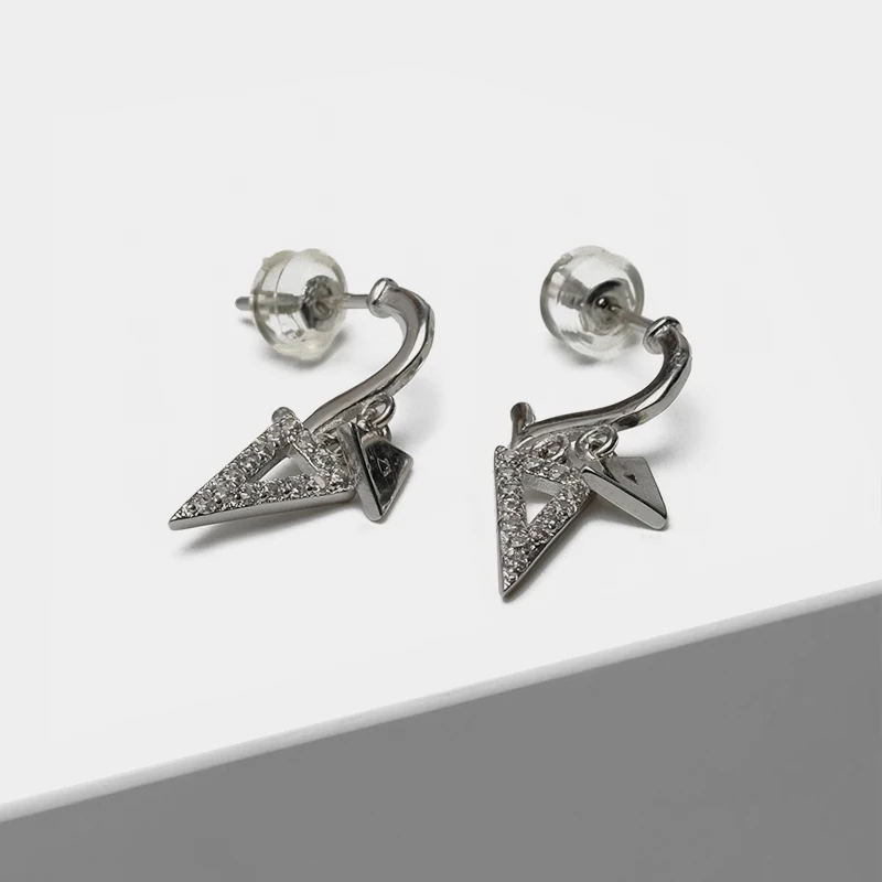 

Earrings in crystal geometry triangle earrings
