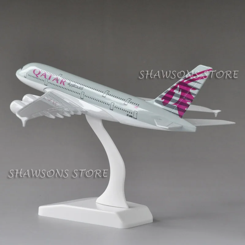 Diecast Металл 1:400 игрушка в виде самолета Airbus A380 Катар Airliner 20 см миниатюрная копия