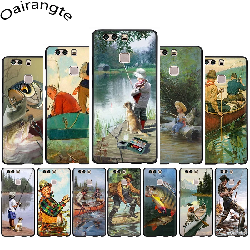 Hunting Fishing art fish Soft Phone Cover Case for Huawei P8 9 10 20 30 Lite Pro P Smart Z 2019 | Мобильные телефоны и