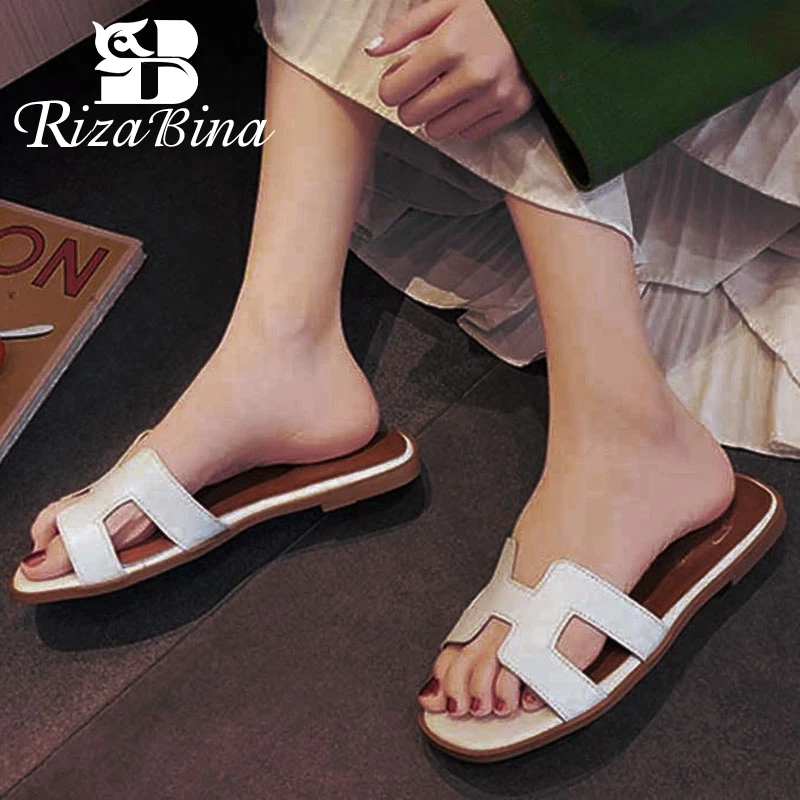 

RIZABINA Fashion 8 Colors Party Slippers Women Shoes White Black Red Summer Beach Vacation Lady Female Sandals Shoes Size 35-39