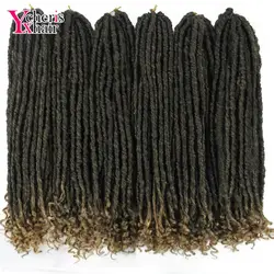 YXCHERISHAIR 18 дюймов искусственная Locs вязаный крючком волосы Длинные Ombre чёрный; коричневый 1-12 шт./упак. мягкие богиня дреды синтетических