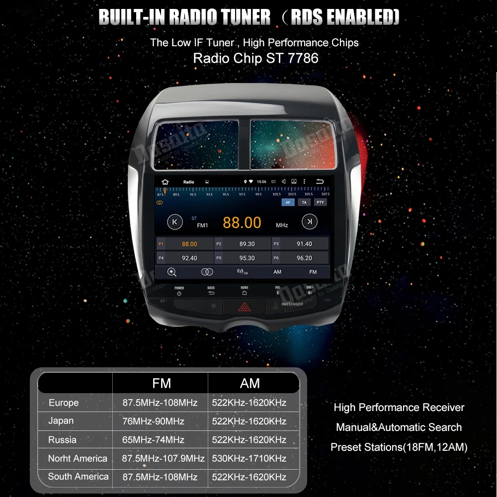 Excellent Dasaita 10.2" Android 9.0 Car GPS Player Navi for Mitsubishi ASX 2010-2012 with 2G+16G Quad Core Stereo Multimedia No DVD 10