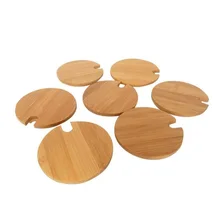 100 шт креативные 8 см бамбуковые чашки крышка керамическая кружка крышка Крышка для кофе и чая чашки экологически чистые ZA6161