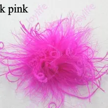 Новые 330 шт. Разноцветные моды вьющиеся перо страуса кланяется Девушка перо заколки