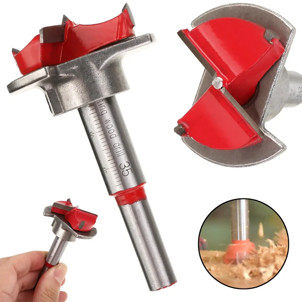 

1pc 35mm Forstner Auger Drill Bit Wooden Wood Cutter Hex Wrench Woodworking Hole Saw For Power Tools