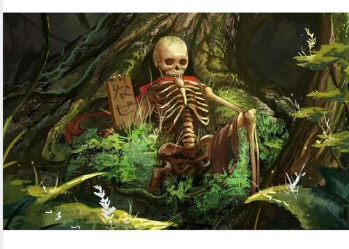Пользовательские Черепа Искусство Леса Скелет Фантазии Плакат Стикер Номер