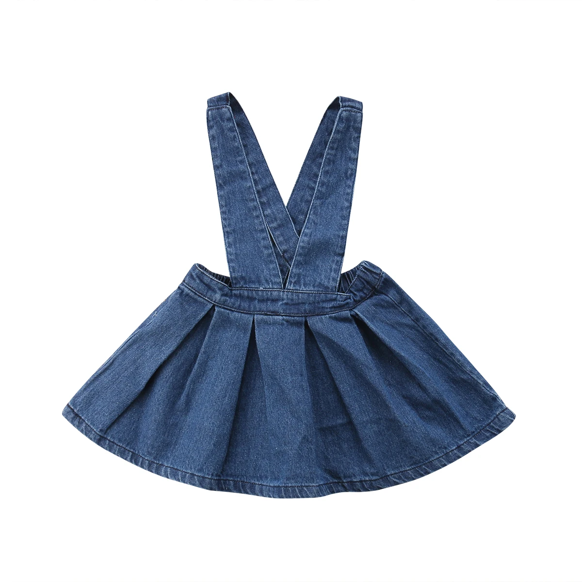 Джинсовая юбка для маленьких девочек; детская юбка на подтяжках; комбинезон; мини-юбка с драпировкой; одежда для маленьких девочек; одежда для детей; От 0 до 5 лет - Цвет: Синий