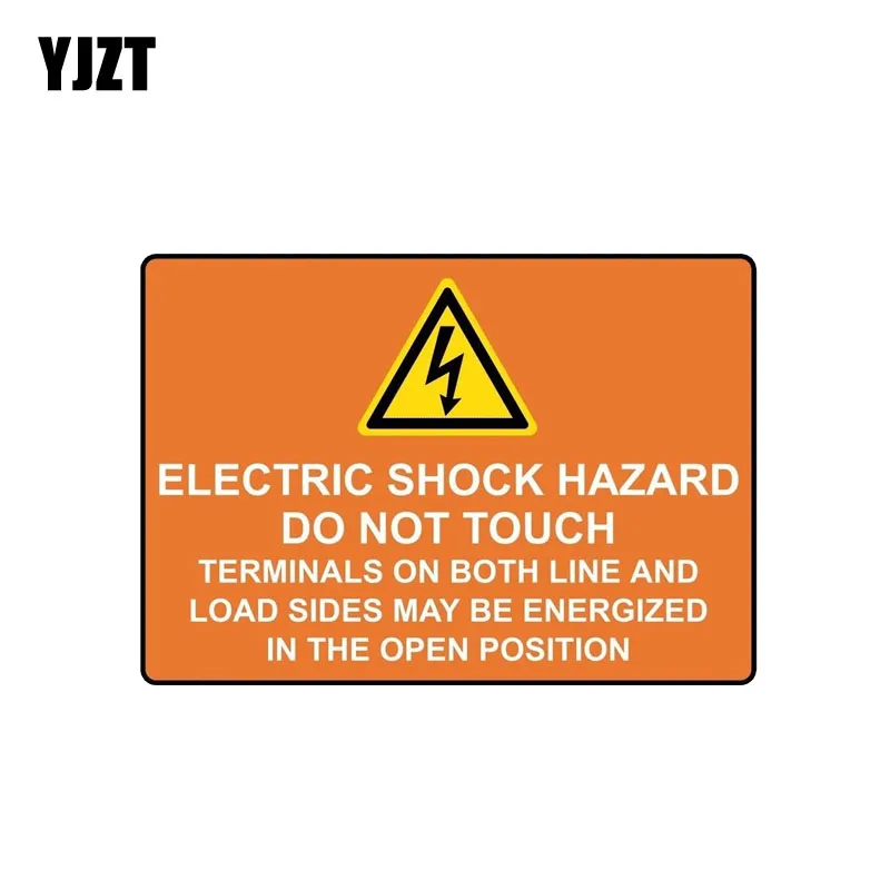 

YJZT 15.2CM*10.4CM Danger Electric Shock Hazard Car Sticker Reflective PVC Decal 12-1067