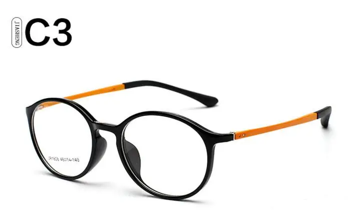 TR90 оправы для очков по рецепту, Мужские Простые зеркальные ультра-светильник, вольфрамовые очки для близорукости, оправа oculos de grau redondo - Цвет оправы: C3