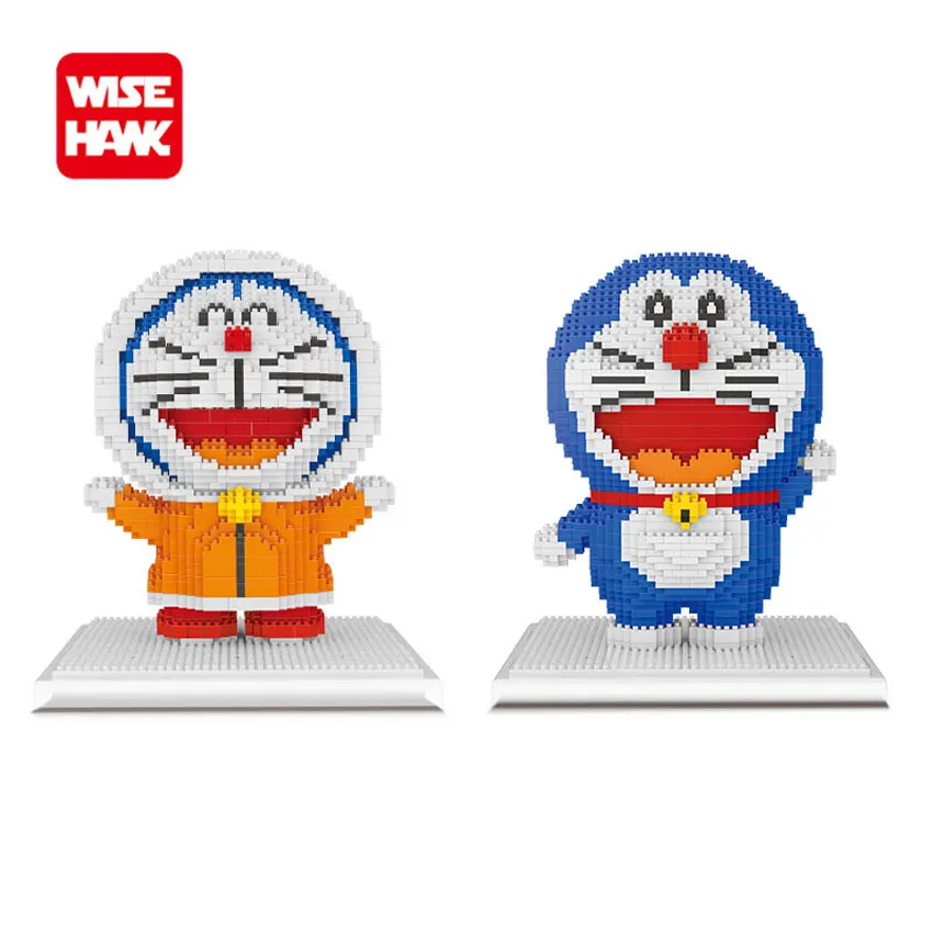 WiseHawk Doraemon Model Nano Blocks Japanese 3D Anime Cartoon DIY Self-assembly Diamond Mini Bricks Christmas Gifts For Children
