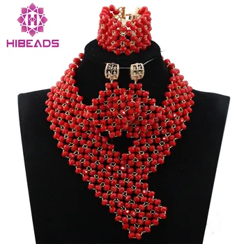

Special African Beads Jewelry Set Shinny Crystal Jewelry Necklace Bridal Party Set Free Shipping QW951