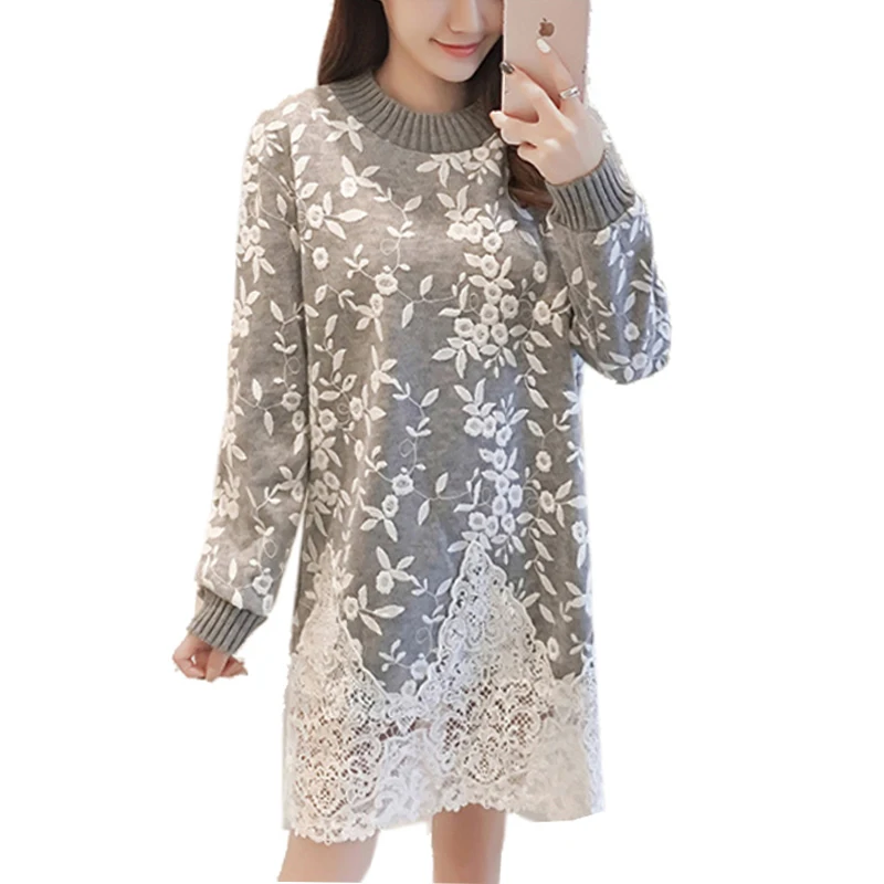 

Maternity Nursing Dress Breastfeeding Plus Size Loose Sweatshirt Dreses for Pregnant Women Pregnancy Floral Crochet Clothes 2019